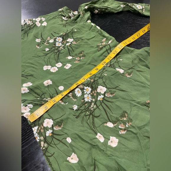 NWT Reformation Persis Dress in lomita green floral mockneck long sleeve 8 - Picture 9 of 9